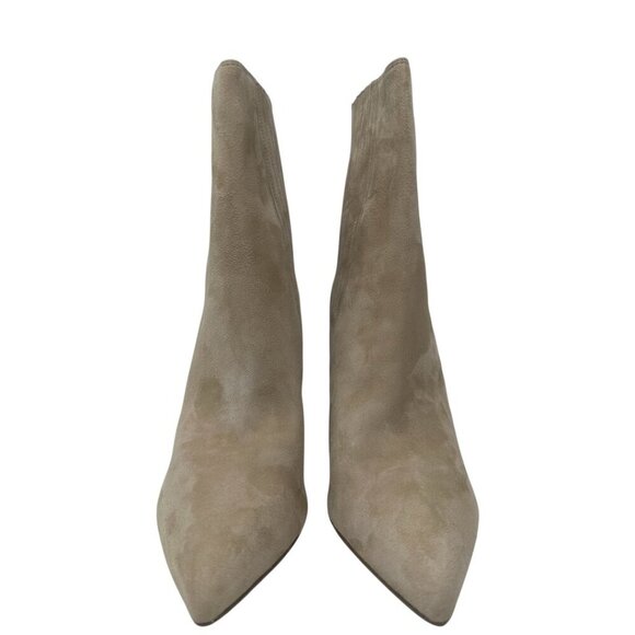 New Veronica Beard Lisa 95mm Sand Suede Leather Pointed Toe Chelsea Boots Size 8 - Picture 3 of 13